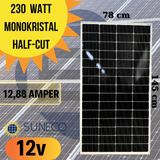 Suneco 230 Watt Half-Cut Monokristal Güneş Paneli PWM ÖZEL - Gri
