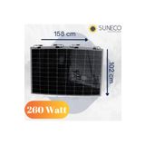 Suneco 260 Watt 12 Volt Yarı Esnek Güneş Paneli Half Cut Monokristal Solar Güneş Paneli Karavan Tekne