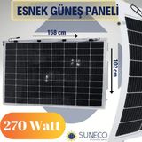 Suneco 270 Watt Yarı Esnek Güneş Paneli Half Cut Monokristal Solar Güneş Paneli