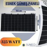 Suneco 325 Watt Yarı Esnek Monokristal Güneş Paneli STATE Karavan ve Tekne Kullanımı İçin Uygun