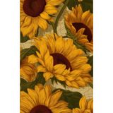 Sunflower Aesthetic Unruled Notebook: 5.5" x 8.5" Blank Journal Notebook with Elegant Floral Corner Accents (160 Pages, Matte Finish): Cute Vintage ... Diary for Writing, Drawing, and Note-Taking
