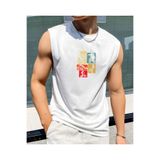 SUNFREE BIKE Baskılı Spor Giyim Sıfır Kol Oversize Basic Erkek Tshirt