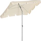 Sunfun Kare Bahçe Şemsiyesi Balkon Şemsiyesi Bahçe Şemsiyesi - 1,7 x 1,7 m - Bej - Beyaz