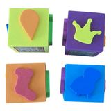 Sünger Baskı Eva Küp 5x5 cm 3 Adet Küp Eva Baskı