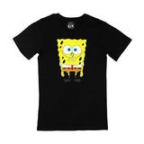 Sünger Bob Tasarımlı Siyah Tişört