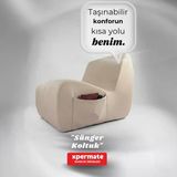 Sünger Koltuk – Taþýnabilir, Çok Amaçlý, Ýskeletsiz, Yer Koltuðu, Armut Koltuk Bej