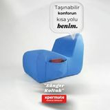 Sünger Koltuk – Taþýnabilir, Çok Amaçlý, Ýskeletsiz, Yer Koltuðu, Armut Koltuk Mavi