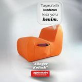 Sünger Koltuk – Taþýnabilir, Çok Amaçlý, Ýskeletsiz, Yer Koltuðu, Armut Koltuk Turuncu