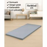 Sünger Yatak 70X180X6 Cm, Yer Yatağı, Balkon Sedir Yer Minderi,şantiye,karavan,deprem Yatağı-Gri - Çok Renkli - 70 x 180 cm