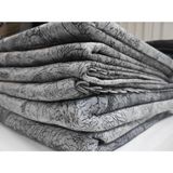 Süngerli Koltuk Çekyat Örtüsü Damar Desenli Parlak Gri - 175 x 220 cm - Koyu Gri
