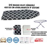 Süngerli Ütü Masası Kılıfı 48X130 Cm, Koruyucu ve Esnek Tasarım - Ahşap - Seçenek 1
