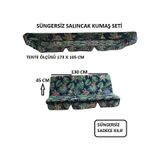 Süngersiz Salıncak Minder Seti Tenteli Bahçe Minderi 2 Kişilik Süngersiz Yeşil Yaprak Yeşil