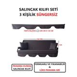 Süngersiz Tenteli Salıncak Kumaş Seti 3kişilik 164x47 Cm Süngersiz Lüx Panama Gri Gri