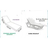Süngersiz Werty Home 180-55-5 Cm İmperteks Şezlong Minder Kılıfı Yıkanır Arkadan Kuşaklı Fermuarlı