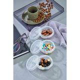 Sungur's Store 9 Lu Yelpaze Kapaklı Şeffaf Mini Sosluk - Ketçap Mayonez Kabı- Kahve Yanı Şeker Lokumluk
