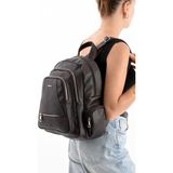 Suni Deri Kadın Sırt Çantası 35*25 cm Mega Bag Günlük Kullanıma Uygun Çok Cepli Içi Astarlı - 35 x 25 cm - Kahverengi