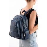 Suni Deri Kadın Sırt Çantası 35*25 cm Mega Bag Günlük Kullanıma Uygun Çok Cepli Içi Astarlı - 35 x 25 cm - Lacivert