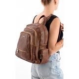 Suni Deri Kadın Sırt Çantası 35*25 cm Mega Bag Günlük Kullanıma Uygun Çok Cepli Içi Astarlı - 35 x 25 cm - Taba