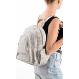 Suni Deri Kadın Sırt Çantası 35*25 cm Mega Bag Günlük Kullanıma Uygun Çok Cepli Içi Astarlı - 35 x 25 cm