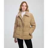 Suni Kürk Yakalı Kapitone Mont IW6250012072003 - Naturel - 34