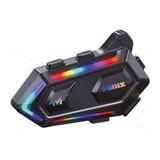Sunix Ipx6 Su Geçirmez 1000 Mah Rgb LED Efektli Intercom Motosiklet Kask Kulaklığı NTR-102 - Siyah