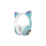 Sunix Wireless 5.0 Stereo Kedi Kulak Üstü Bluetooth Kulaklık Yeşil BLT-44