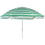 Sunlife Renkli 8 Telli Eğilebilir Plaj Balkon Deniz Bahçe Şemsiyesi 180 cm Polyester Kumaş - Yeşil - Beyaz