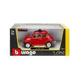 Sunman Burago Koleksiyon 1 / 24 Ölçek 1968 Fiat 500L Kırmızı Model Metal Araba