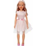Sunman Yürüyüş Arkadaşım Clara Party 80 cm Pembe Elbise ve Puantiyeli Tül Detaylı