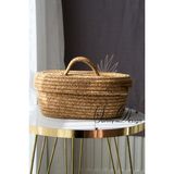 Sunny Design Jüt Hasır Sepet Oval Kapaklı Sepet Organizer - 20 x10