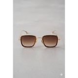 Sunny Shop Small Kare Gold-Altın Çerçeve Kahverengi Cam Minimal Güneş Gözlüğü Yüksek Kalite