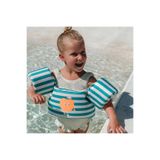 SunnyLife Çocuk Yüzme Kolluklu Can Yeleği 3-6 Yaş Poppy the Peach Green stripe