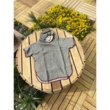Sunof Baby Müslin Çoban Dikişli Kapşonlu Bebek Panço / Bornoz - %100 Pamuk 4 Katlı - Yeşil - 3 - 4 Yaş