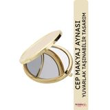Sunora Beauty Cep Makyaj Aynası Yuvarlak Çanta İçi Büyüteçli Ayna Hediyelik Promosyon Baskıya Uygun