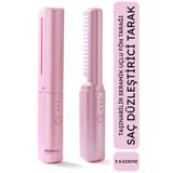 Sunora Beauty Taşınabilir Saç Düzleştirici Tarak Sıcak Saç Şekillendirme Tarağı 3 Kademeli Kablosuz Fön Tarağı