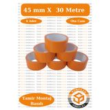 sunpack ambalaj Tamir ve Montaj Bandı 45mm X 30m Turuncu (6 Adet) - Oto Cam Sabitleme ve Çok Amaçlı Güçlü Bant