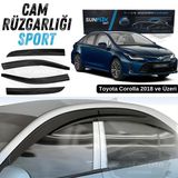 Sunplex Toyota Corolla 2018 Sonrası E210 Uyumlu Spor Cam Rüzgarlığı Seti Piano Black 4'Lü Parlak Siyah