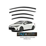 SUNPLEX Toyota Corolla 2019-2025 Kromlu Cam Rüzgarlığı Takım 4’lü Takım Rüzgar Kesici, Yağmur Önleyici
