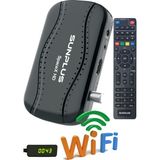 Sunplus Spacex Mini Uydu Alıcısı Full HD Görüntü Kalitesi ile Akıllı Kumanda ve HDMI Bağlantısı - Siyah