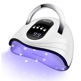 Sunrich UV jel tırnak lambası, 120 W LED tırnak lambası, hızlı tırnak kurutucu, jel cilası için, 4 zamanlayıcılı, taşınabilir saplı, geniş alanlı, otomatik sensör (beyaz)