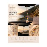 Sunshe Atelier Luna Bloom Karışık Akik Doğal Taşlı Araç Dikiz Aynası Süsü – El Yapımı Premium Oto Aksesuarı