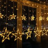 Sunshine smile 138 LED 12 yıldızlı ışık zinciri, yıldız perdesi, Noel penceresi, yıldız ışık perdesi, LED ışık zinciri, yıldız perde, Noel, düğün, balkon, parti, dekorasyon