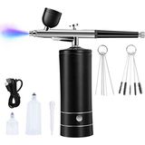Sunshinee Многоцелевые Наборы,airbrush Kiti Şarj Edilebilir Akülü Airbrush Kompresörü, 30PSI Yüksek Basınç, Taşınabilir El Airbrush Tabancası, Airbrush Seti (Yurt Dışından) - Mekanik el aletleri - Siyah
