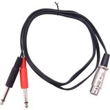 Sunshinee Xlr Dişi Soket Çift Mono 6.35MM 1/4 Inç Mono Erkek Jack Tak Stereo Ses Kablo Kordonu Tel Mikrofon Mikser Amplifikatör Ses I (5ft) (Yurt Dışından) - Siyah