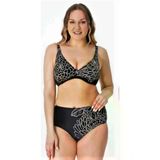 Sunsurf 75032 Siyah Desenli Toparlayıcı Bikini Büyük Beden
