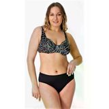 Sunsurf 75500 Büyük Beden Desenli Toparlayıcı Bikini Siyah 50-52-54-56 Beden