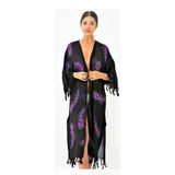 Sunsurf TYC00819317771 Tokat Taş Baskı Kaftan Pareo Siyah