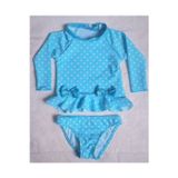 Sunsurf Uzun Kol Kız Bebek Mayosu/Tankini Puantiye Mavi 4
