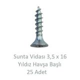 Sunta Vidası 3,5 x 16 mm 25 Adet Yhb Vida