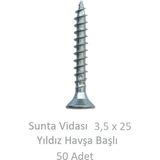 Sunta Vidası 3,5 x 25 mm 50 Adet Yhb Vida